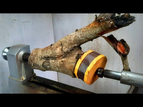 🔴 BUBUT KAYU...Ide Gila Dari Sebatang Sampah Ranting - YouTube