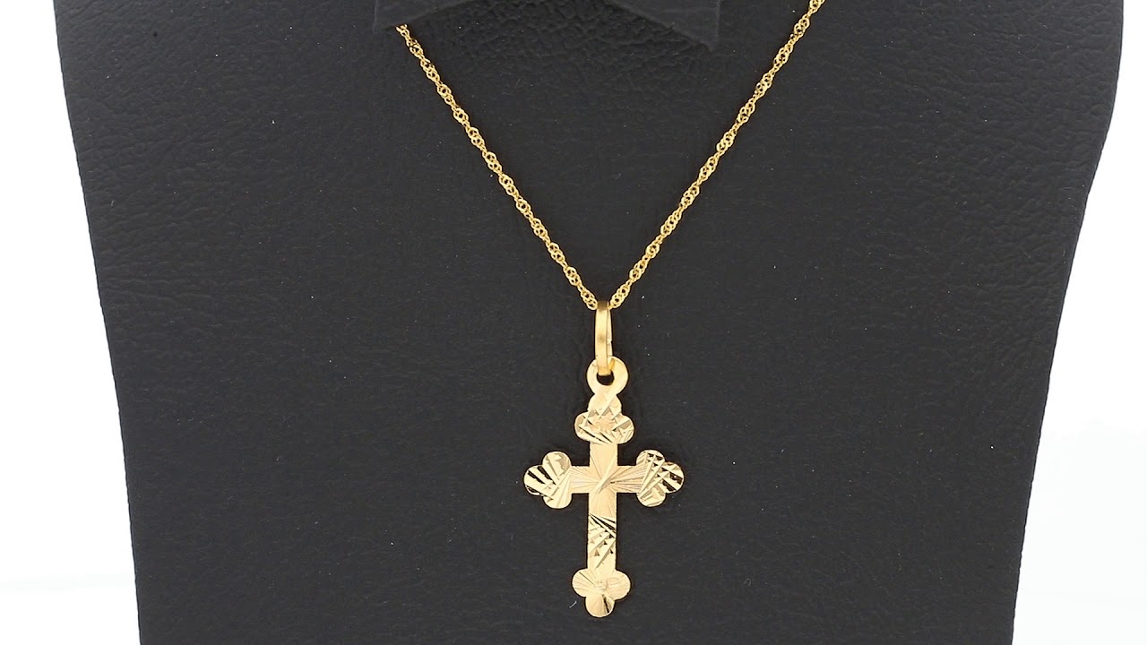 Gold Necklace (Chain with Cross Pendant) 22KT - YouTube