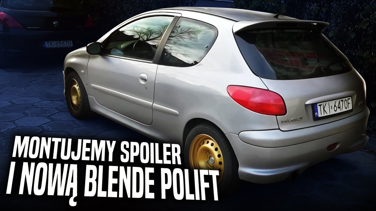 Montaż Spoilera + Blenda Polift Peugeot 206 Gti/S16 - Youtube
