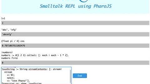 Smalltalk Web-Based REPL Developped PharoJS
