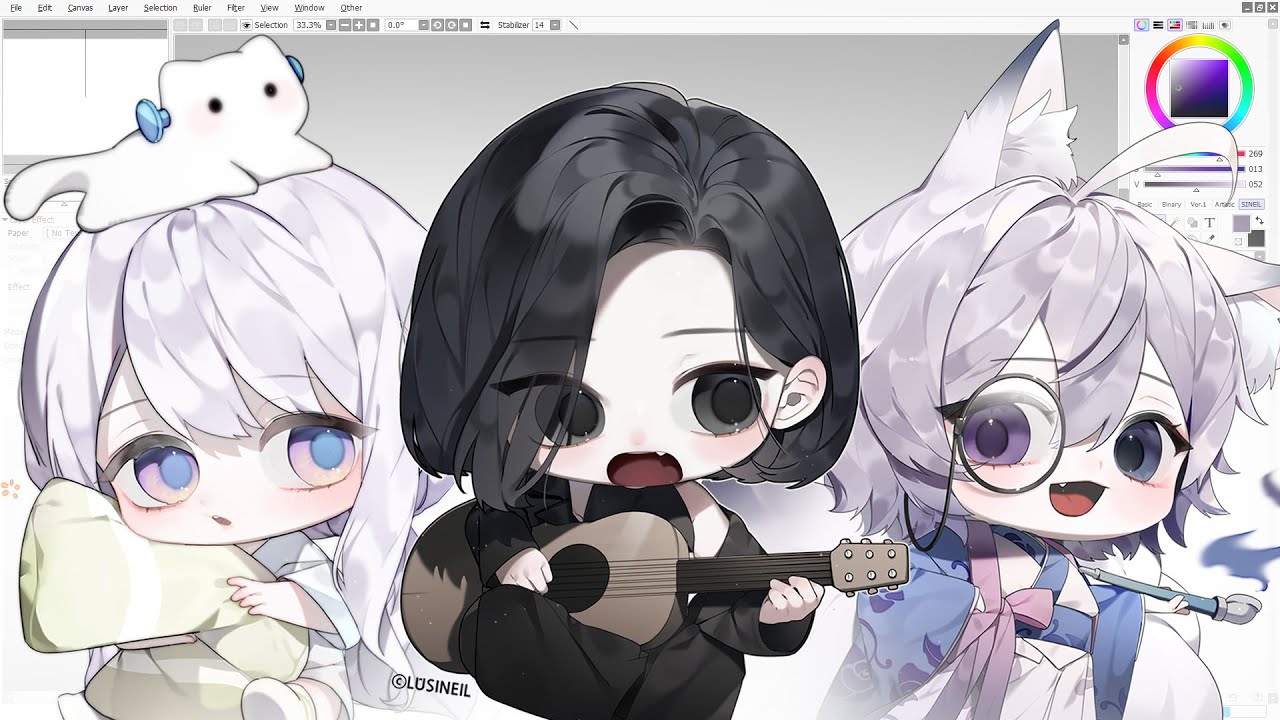 [Speed painting SAI] 귀여운 SD 일러스트 모음❤️ /루시넬 스피드 페인팅