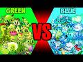 All plants green vs blue battlez  who will win  pvz 2 team plant vs team plant