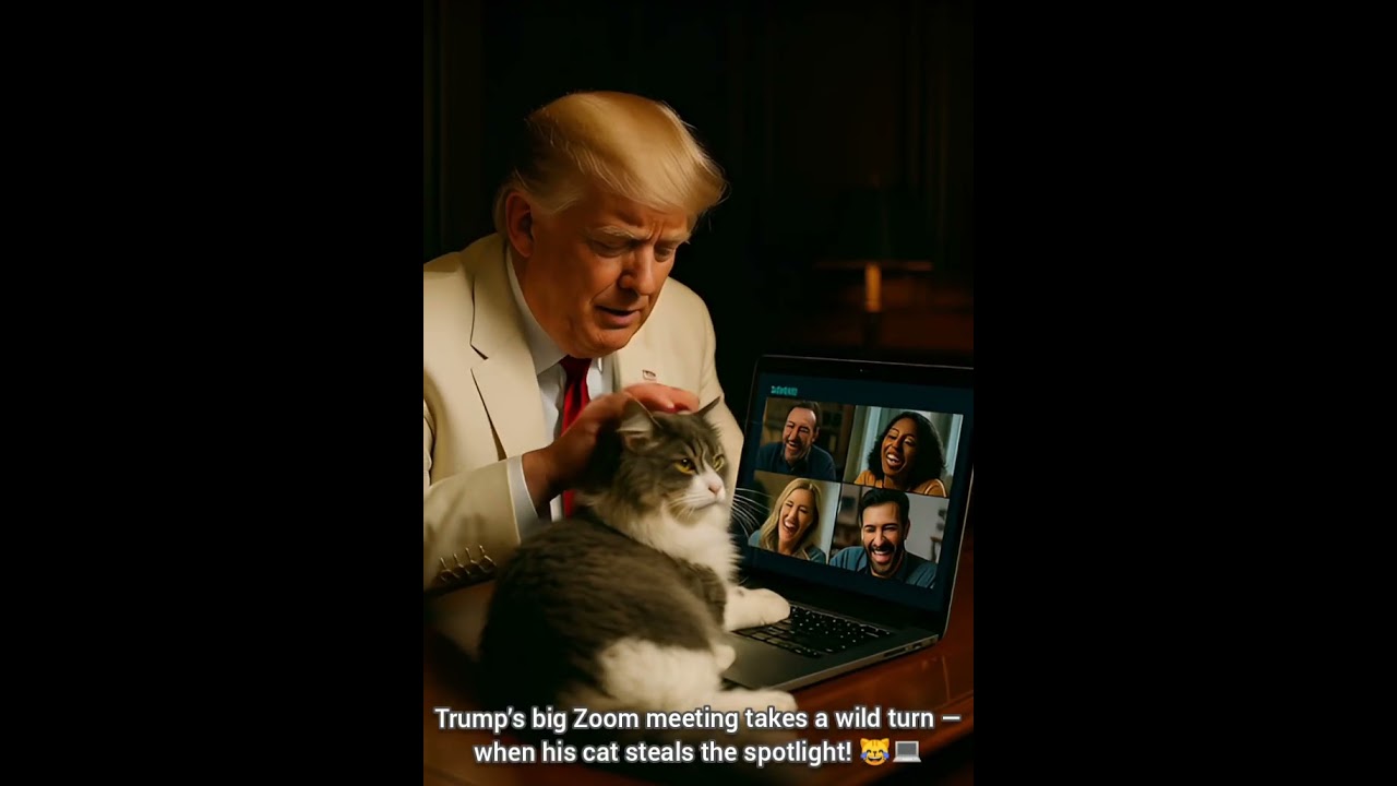 Cat Hijacks Trump’s Zoom Call 😹💻 | Funniest AI Meeting Fail!