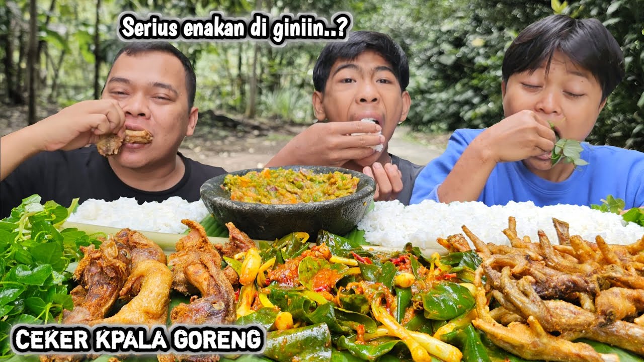 TAMBAH NASI ! MUKBANG KPALA CEKER AYAM GORENG + TUMIS KENCUR BALADO + SAMBAL NASI HANGAT