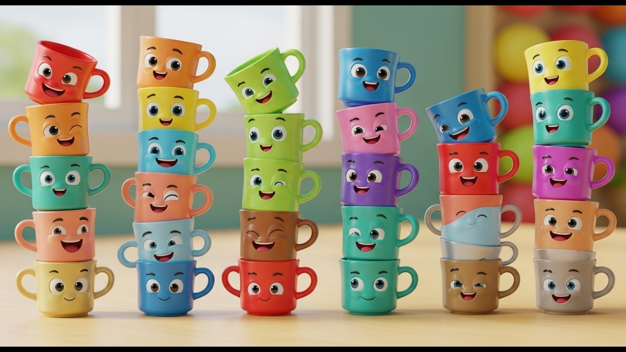 Nineteen Little Toy Cups Stack Stack Stac | Nursery Rhymes for Kids & Baby Songs