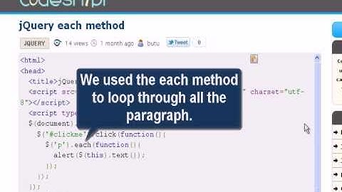 JQUERY Tutorial : jQuery each method