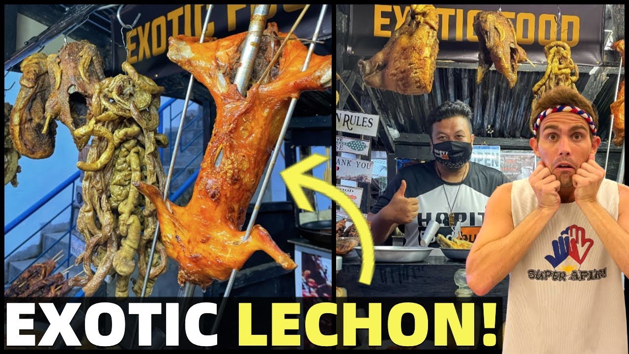 EXOTIC FILIPINO LECHON IN BORACAY - New Island Food Park - RABBIT AND PIG INTESTINES