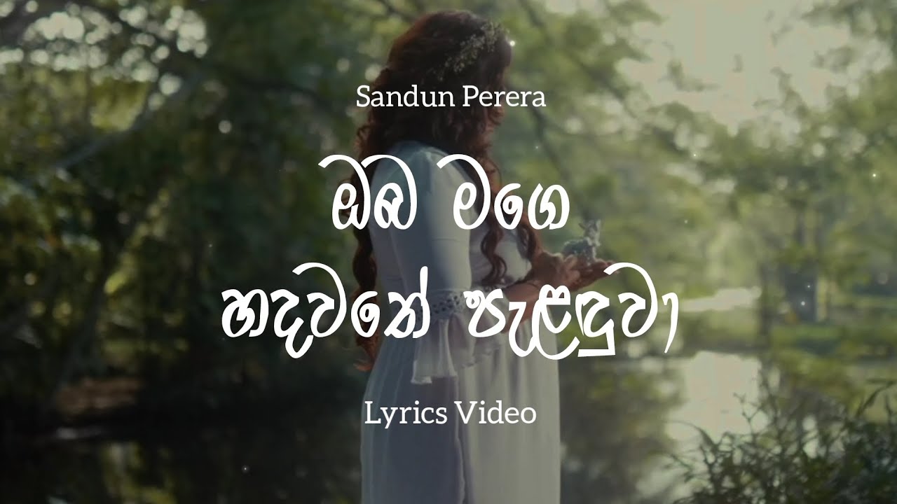 Oba Mage Hadawathe Palanduwa Lyrics Video       Sandun Perera  Lyrics Com Lk