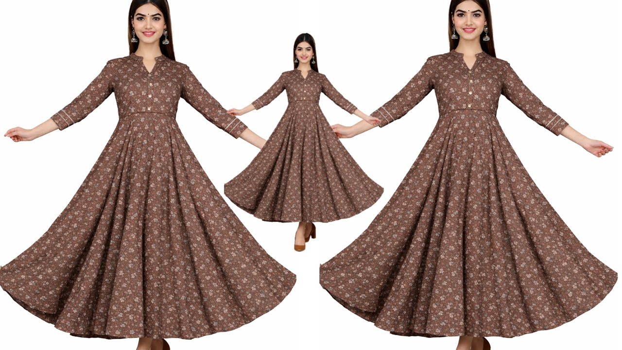 ১৬ কলি দিয়ে ডিজাইনের গাউন জামা কাটিং এবং সেলাই 😍 jamar design cutting and stitching।  jama cutting 