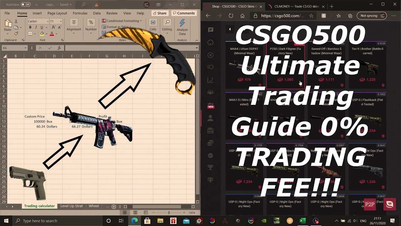 CSGO500 Ultimate CS:GO Skin Trading Guide, 0% TRADING FEE!!! (2020 ...
