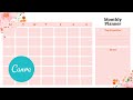 How to Create a Monthly Planner in Canva | Canva Tutorial