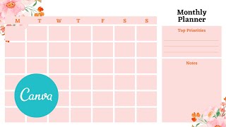 How to Create a Monthly Planner in Canva | Canva Tutorial
