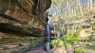 Wanderung Steinenschloss, Rieslocher Klamm, Saufelsen und Wasserfall - Pfalz