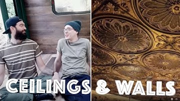 Installing Fancy Ceiling Tiles/Painting the Walls in Our DIY Bus Conversion