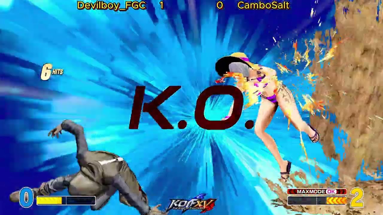 KOF XV - Devilboy_FGC (Kim/Kukri/Leona) vs CamboSalt (Whip/Angel/Ash) - Steam Audition - EP1