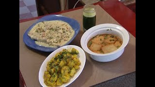Mangeons Veg - Shahi toast, soupe de tomates & Alloo ka sabji