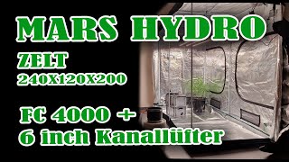 Mars Hydro Tent 240x120x200, LED FC4000 with i-Controller and 6-inch Inline Duct Fan #marshydro
