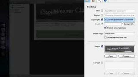 RapidWeaver Screencast: Adding a Logo and Favicon