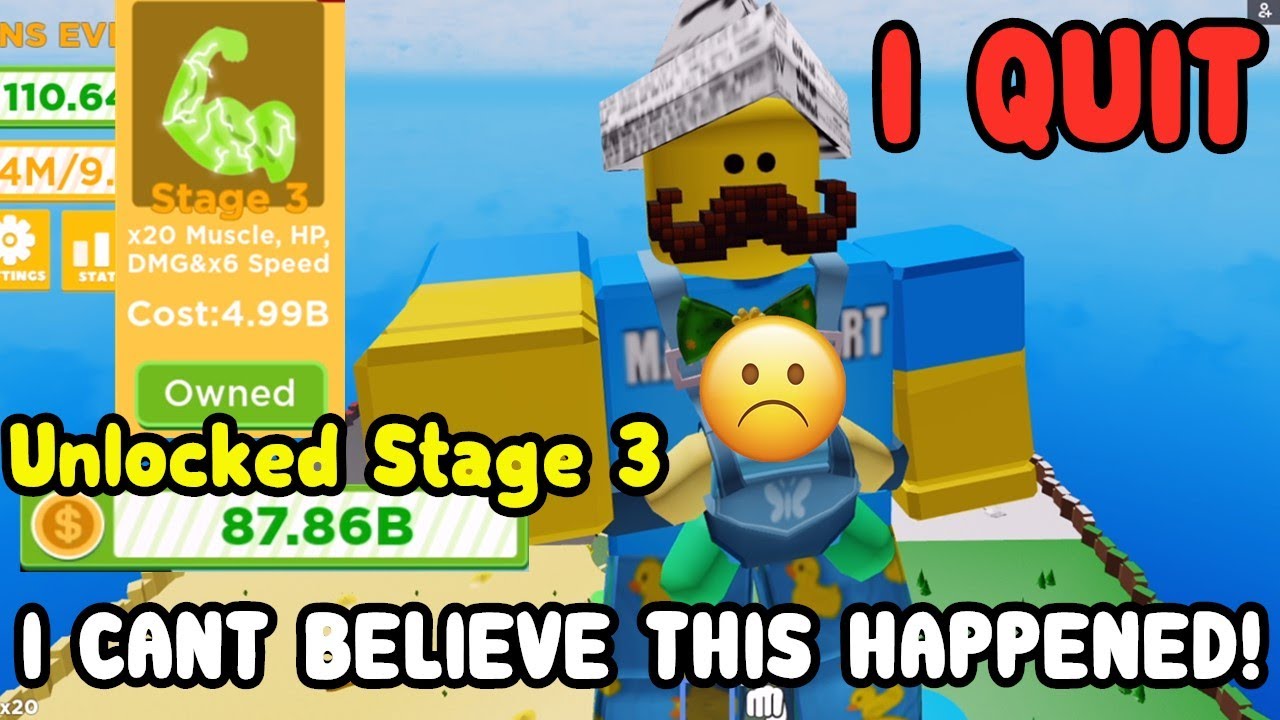 I Unlocked Stage 3 Then This Happened I Quit Big Lifting Simulator Roblox Youtube - play roblox noob simulator and then this happend