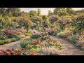 Romantic Rose Garden Path Impressionist Painting | 4K Art for TV Screensaver 3 Hours