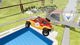 Cars vs giant flying arena, cars vs flying,beamng crashes,2024,ronaldo,messi,youtube,shorts,gaming