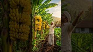 A man plants a lot of banana trees and goes to the market to sell them.|| #aivideo #chatGPT #metaai