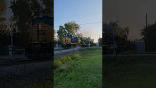 Brand new CSX CM44AH 7103 pulls hard against 2 former CSX AC6000s! #shorts #railway #horn #test