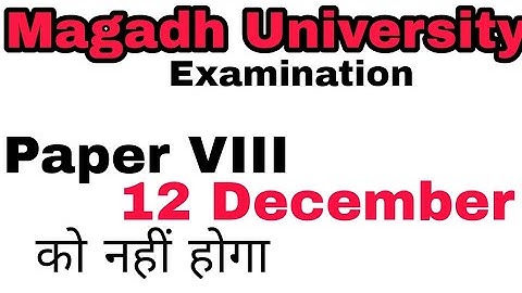 Magadh University part 3 Exam paper VIII latest update//Target Railway