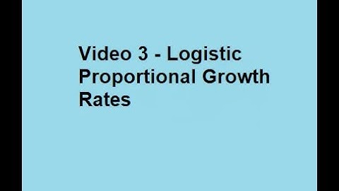 Video 3   Logistic Proportional Growth Rates