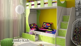 Двухъярусная кровать «Фанки Кидз 5». Шкаф. Лестница. Комод. Мебель ИМ