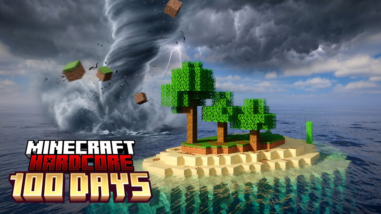 100 Days on a Empty Deserted Island in Hardcore Minecraft
