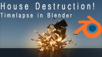 Blender 3d House Explosion Destruction Timelapse: Using the KHAOS add-on for Blender