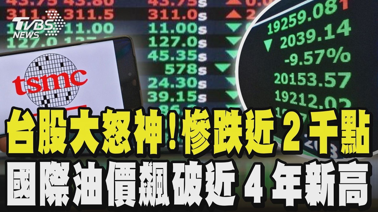 台股大怒神!血洗近２千點 台積電重挫 「這族群」續漲! 網憂「空頭大屠殺」美伊戰事衝擊 國際油價飆破近４年新高！｜TVBS新聞網 @tvbsnews24live