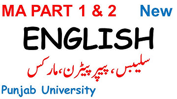 Ma Part 1 & 2 English Paper Pattern Syllabus Outline Marks Punjab University ma english pu Ma Eng