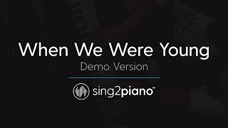 When We Were Young (Piano Karaoke DEMO) Adele chords sheet