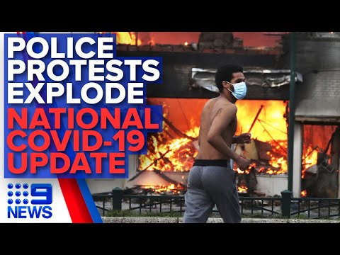 Minneapolis protests explode, More COVID-19 restrictions eased | Nine News Australia