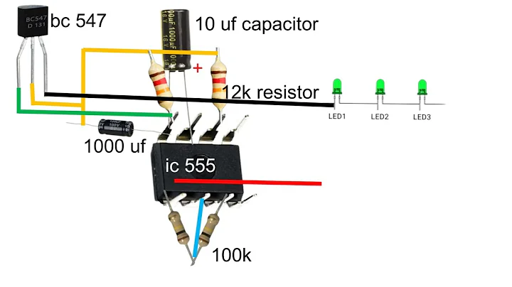 led blinker use to ic ne555p,16 volt capacitor,100k resistor,12k resistor