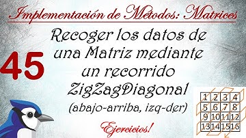 Ejercicio 45: Recorrido sobre una Matriz || Recoger los datos de acuerdo al recorrido ZigZagDiagonal