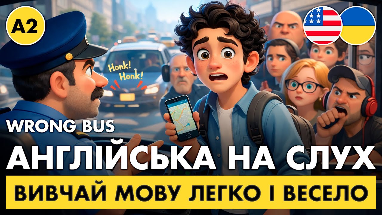 Англійська мова зі швидким результатом || Просто слухай і повторюй || 🚌 Wrong Bus (A2)