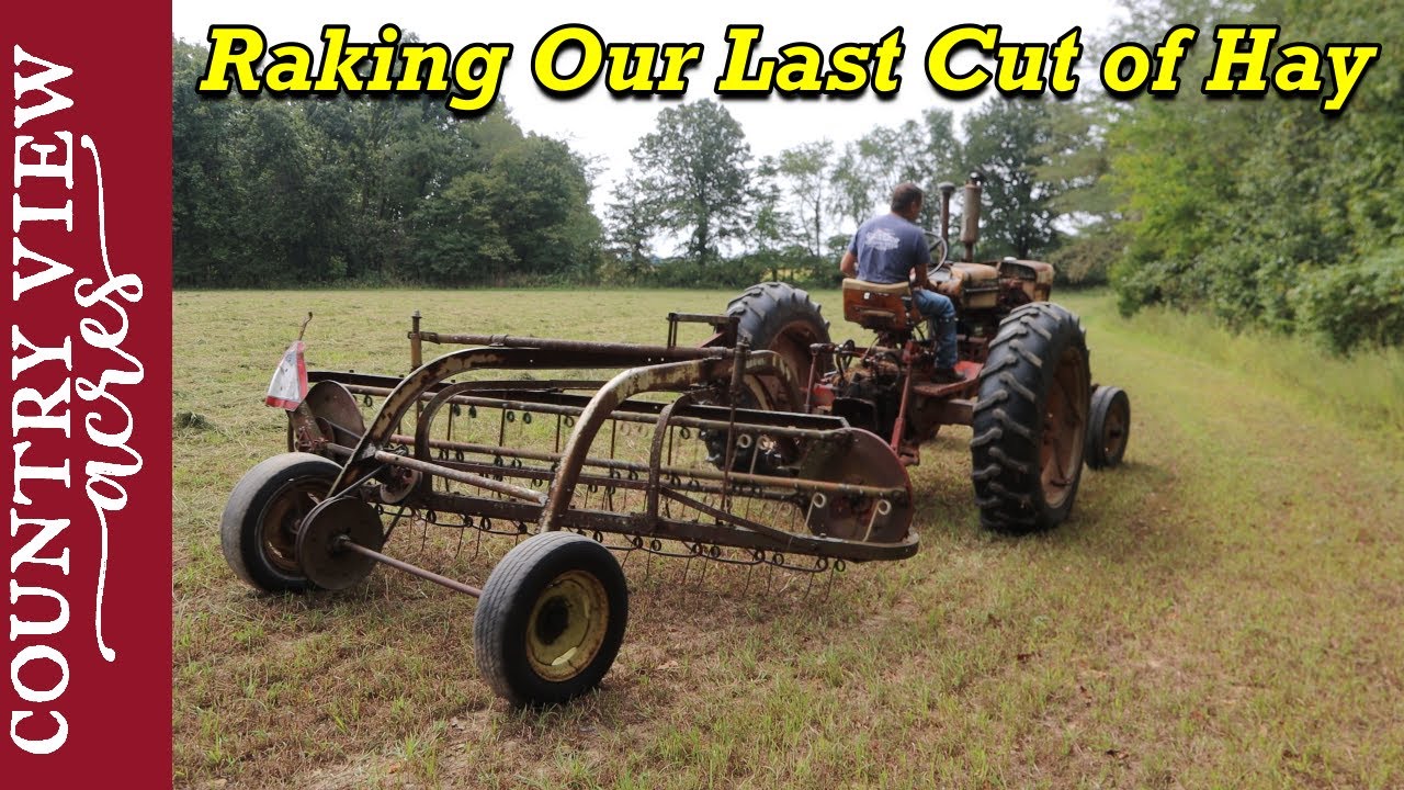Raking our Last cut of hay. Trying a different way. - YouTube