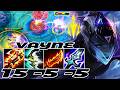 WILD RIFT VAYNE ADC GAMEPLAY | 15 -5 -5 MVP | VAYNE BUILD RUNES