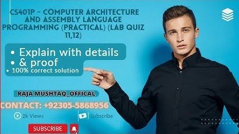 CS401P - Computer Architecture and Assembly Language Programming (Practical) (Lab quiz 11,12)