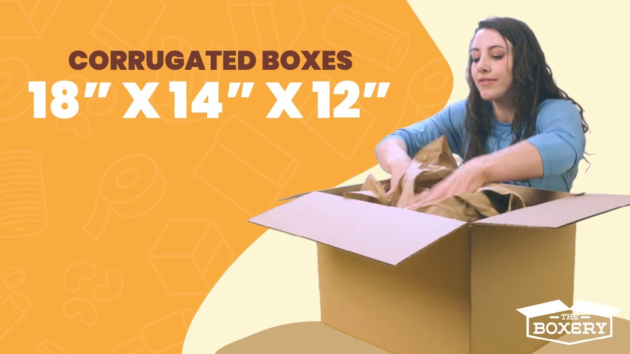 Corrugated Box Features 18x14x12 | The Boxery - YouTube