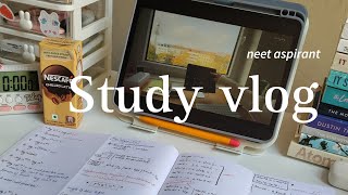 Productive study vlog🎀| lot's of studying| note taking📚🎧✍🏻ft.neet aspirant