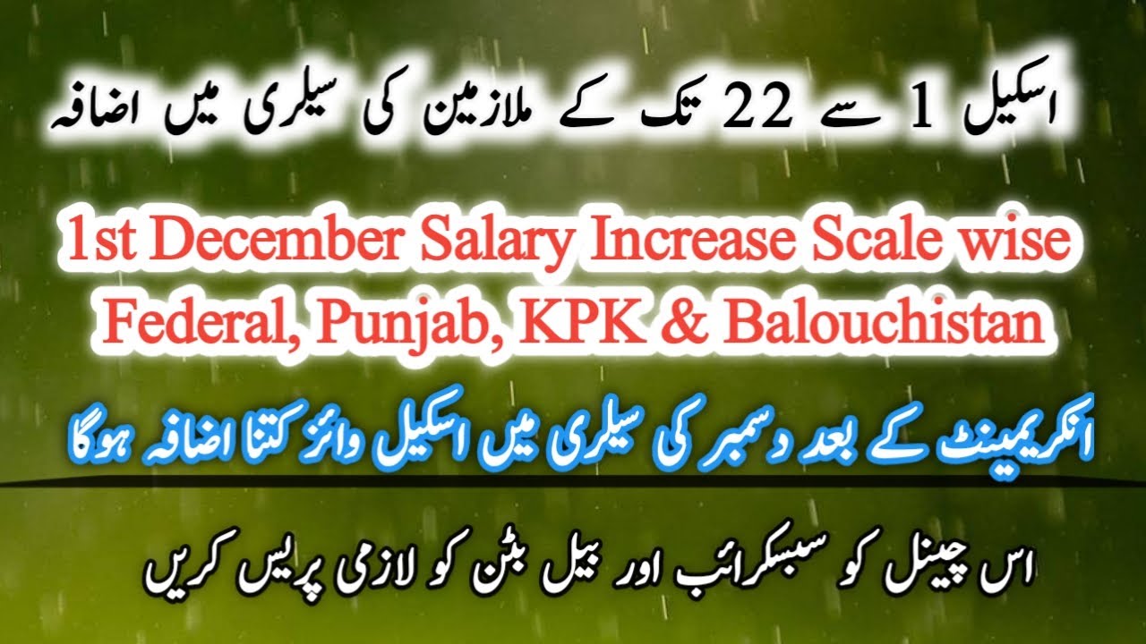 December Annual Increment Chart for all Government Employees | December Annual Increment 2021|