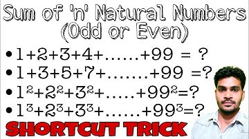 sum of n natural Numbers | Sum of square/Cube of n natural  Numbers | Short Tricks