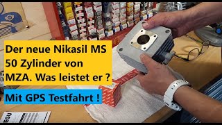 Neuer 5,1 PS Simson MS50 Nikasil Zylinder von MZA. Top oder Flop. Vmax ? GPS Testfahrt !