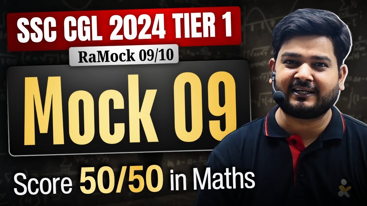 Maths Mock Test 9 : SSC CGL 2024 Tier 1 Score 50/50 by RaMo Sir - YouTube