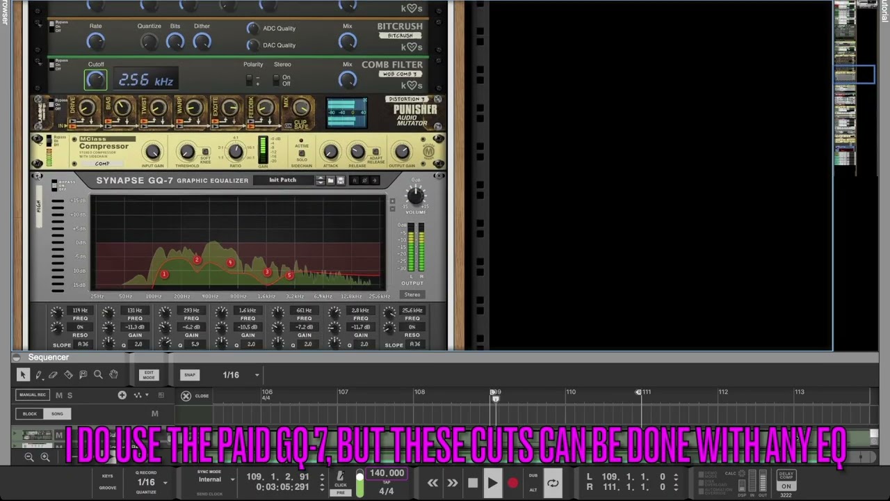 modern dubstep bass in Reason 13 from free Rack Extensions