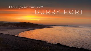 A serene shoreline sunrise walk in Burry Port, Wales